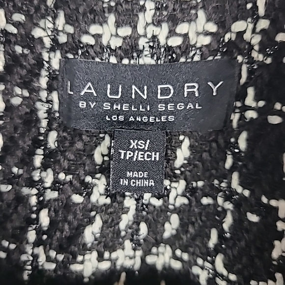 NEW Laundry by Shelli Segal Women's Double Breast Tweed Black Blazer Sz XS NWOT - Picture 3 of 11